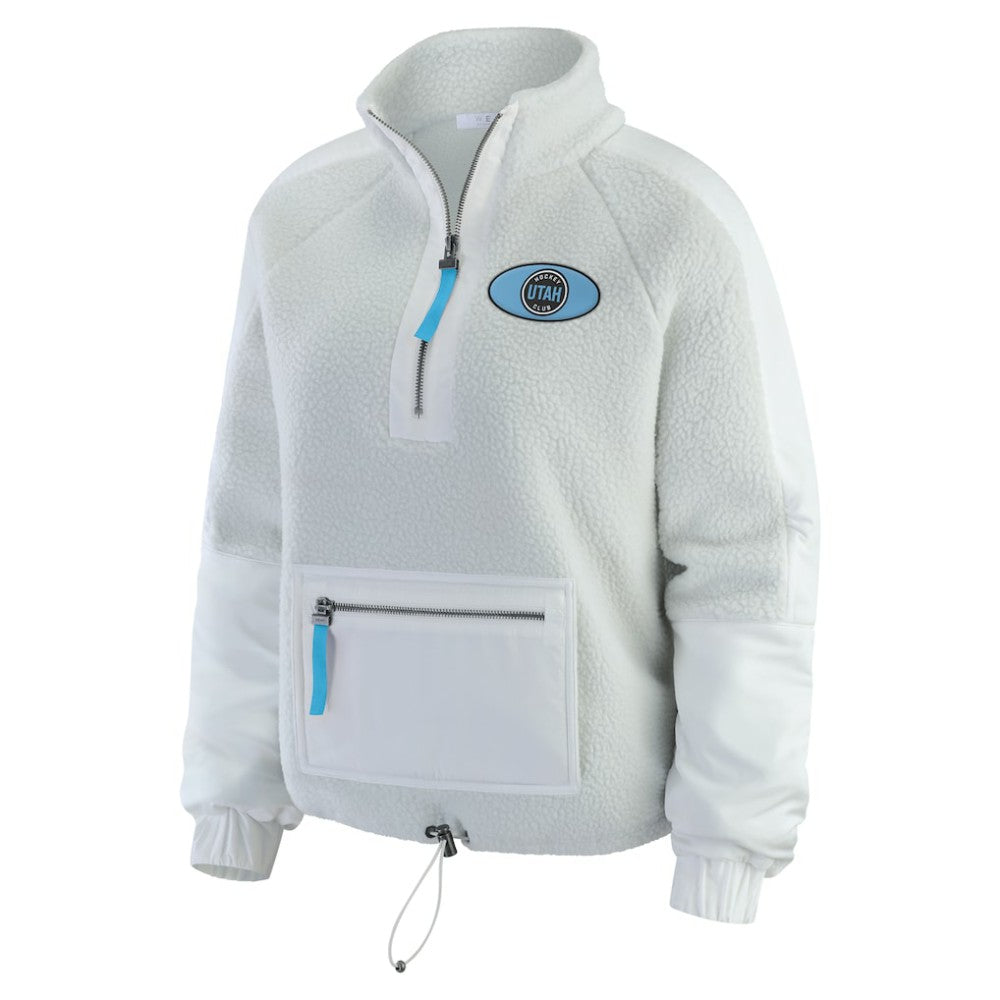NHL Utah Mammoth WEAR by Erin Andrews Women's Polar Fleece Quarter-Zip Jacket - Gray