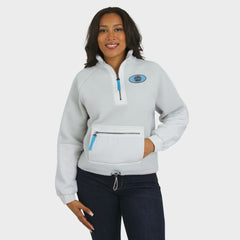 NHL Utah Mammoth WEAR by Erin Andrews Women's Polar Fleece Quarter-Zip Jacket - Gray