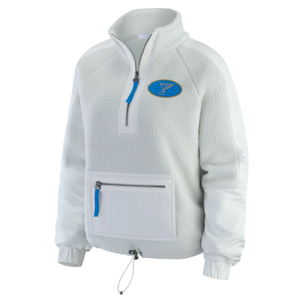 NHL St. Louis Blues WEAR by Erin Andrews Women's Polar Fleece Quarter-Zip Jacket - Gray