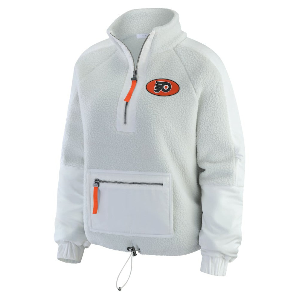 NHL Philadelphia Flyers WEAR by Erin Andrews Women's Polar Fleece Quarter-Zip Jacket - Gray