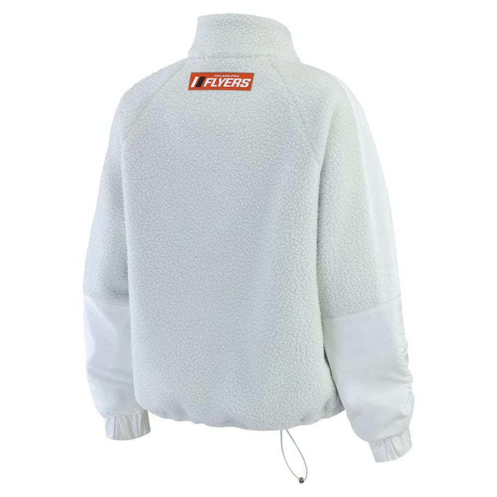 NHL Philadelphia Flyers WEAR by Erin Andrews Women's Polar Fleece Quarter-Zip Jacket - Gray