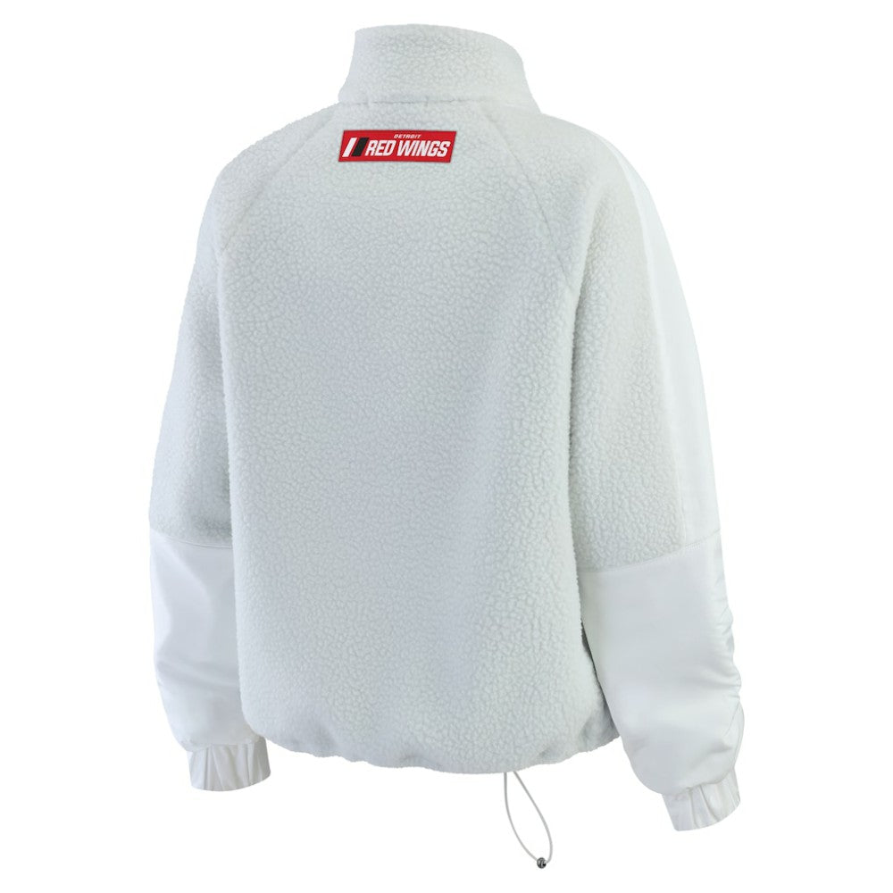 NHL Detroit Red Wings WEAR by Erin Andrews Women's Polar Fleece Quarter-Zip Jacket - Gray