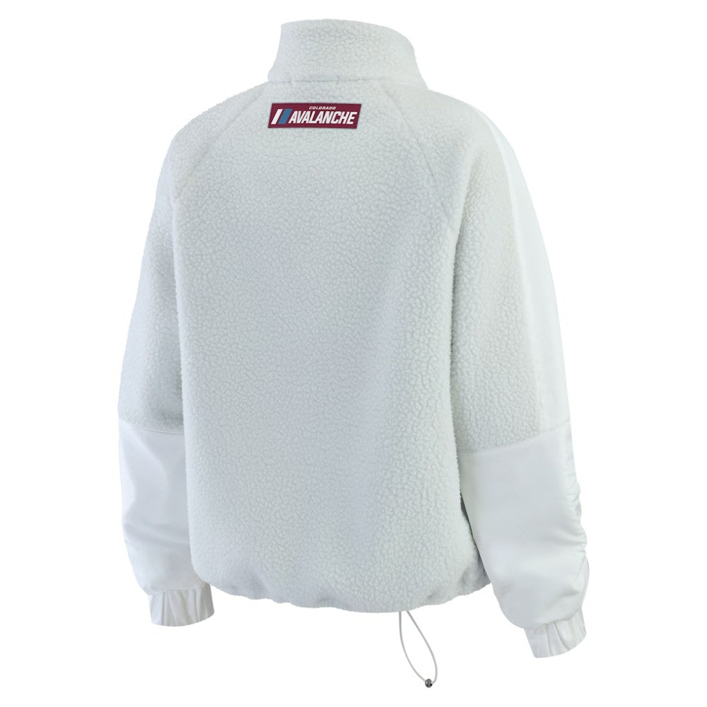 NHL Colorado Avalanche WEAR by Erin Andrews Women's Polar Fleece Quarter-Zip Jacket - Gray