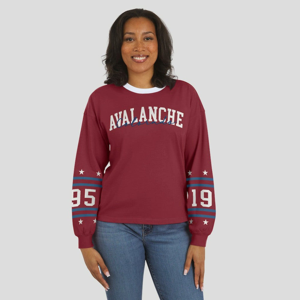 NHL Colorado Avalanche WEAR by Erin Andrews Women's Long-Sleeve Sport T-Shirt - Burgundy