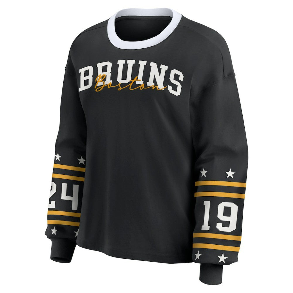 NHL Boston Bruins WEAR by Erin Andrews Women's Long-Sleeve Sport T-Shirt - Black