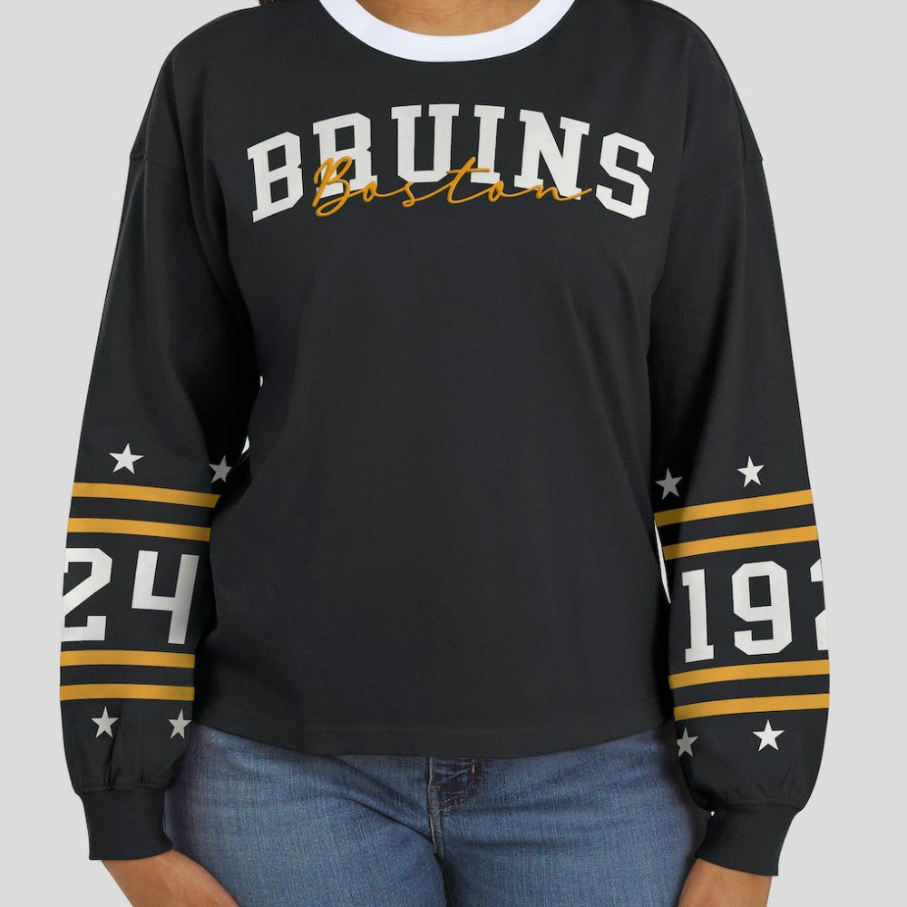 NHL Boston Bruins WEAR by Erin Andrews Women's Long-Sleeve Sport T-Shirt - Black