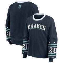NHL Seattle Kraken WEAR by Erin Andrews Women's Long-Sleeve Sport T-Shirt - Deep Sea Blue