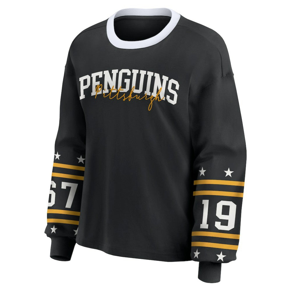 NHL Pittsburgh Penguins WEAR by Erin Andrews Women's Long-Sleeve Sport T-Shirt - Black