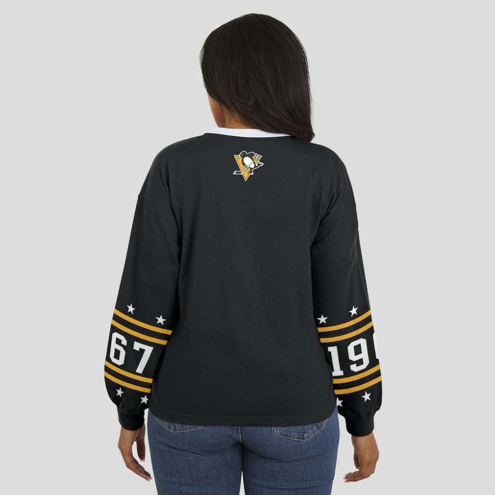 NHL Pittsburgh Penguins WEAR by Erin Andrews Women's Long-Sleeve Sport T-Shirt - Black