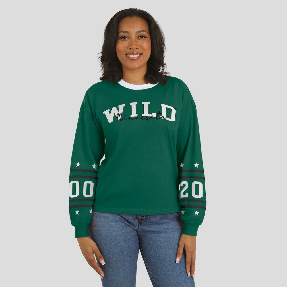 NHL Minnesota Wild WEAR by Erin Andrews Women's Long-Sleeve Sport T-Shirt - Green