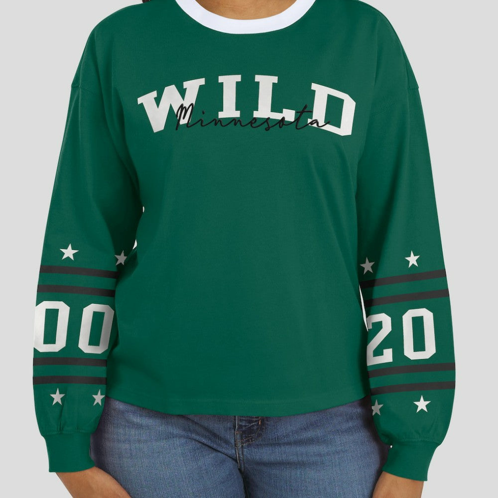 NHL Minnesota Wild WEAR by Erin Andrews Women's Long-Sleeve Sport T-Shirt - Green