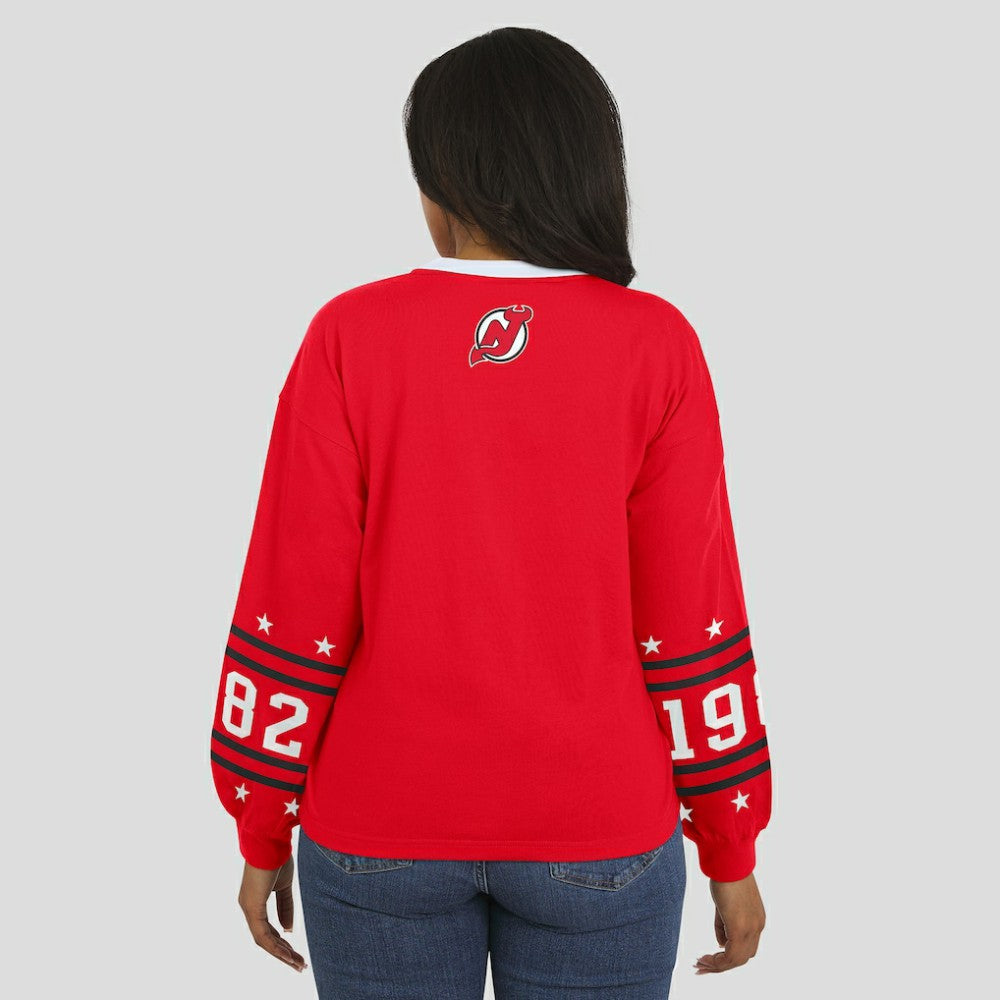 NHL New Jersey Devils WEAR by Erin Andrews Women's Long-Sleeve Sport T-Shirt - Red