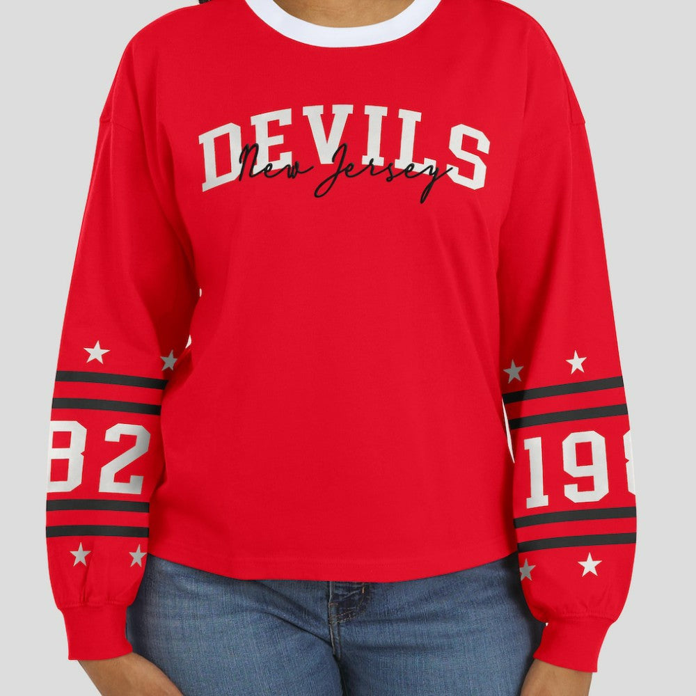 NHL New Jersey Devils WEAR by Erin Andrews Women's Long-Sleeve Sport T-Shirt - Red
