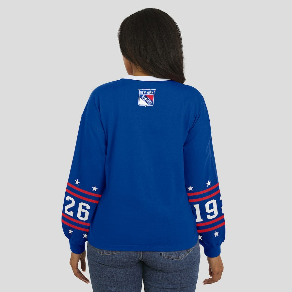 NHL New York Rangers WEAR by Erin Andrews Women's Long-Sleeve Sport T-Shirt - Blue