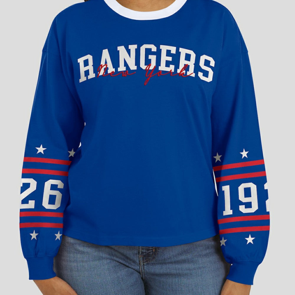 NHL New York Rangers WEAR by Erin Andrews Women's Long-Sleeve Sport T-Shirt - Blue
