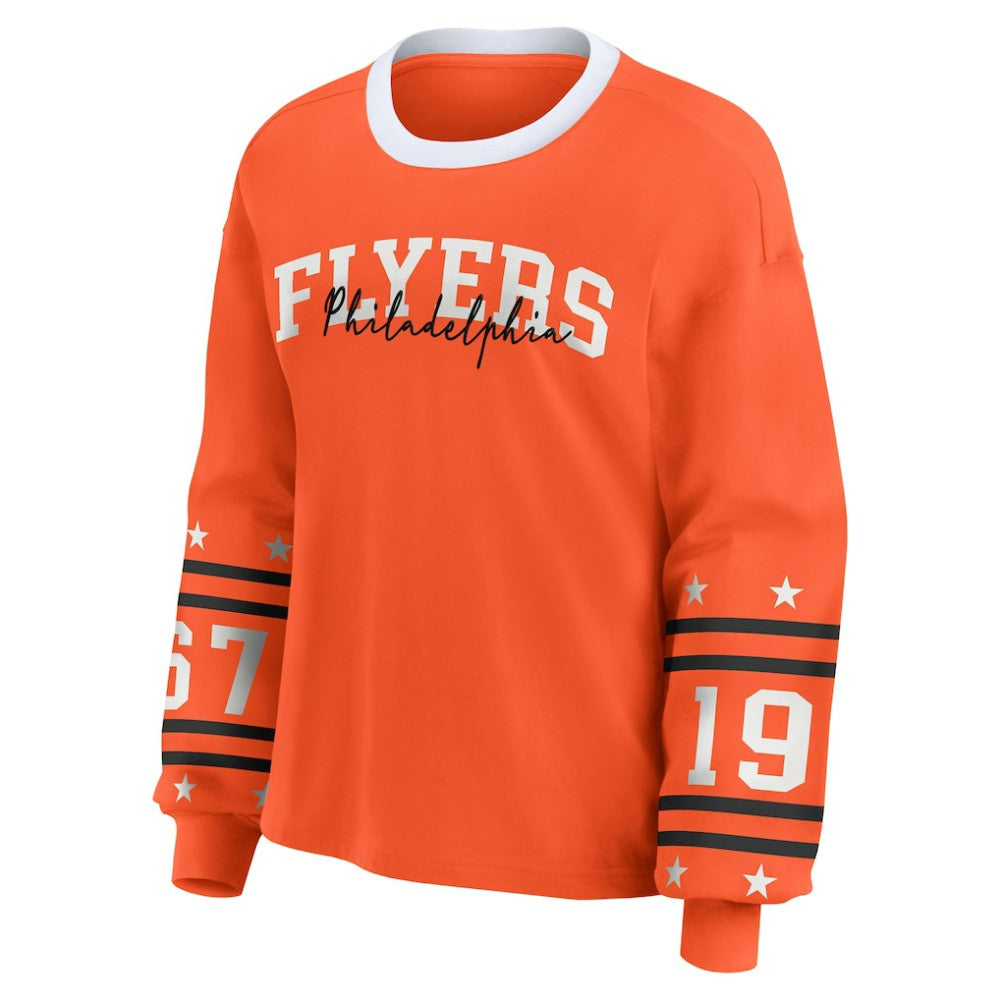 NHL Philadelphia Flyers WEAR by Erin Andrews Women's Long-Sleeve Sport T-Shirt - Orange