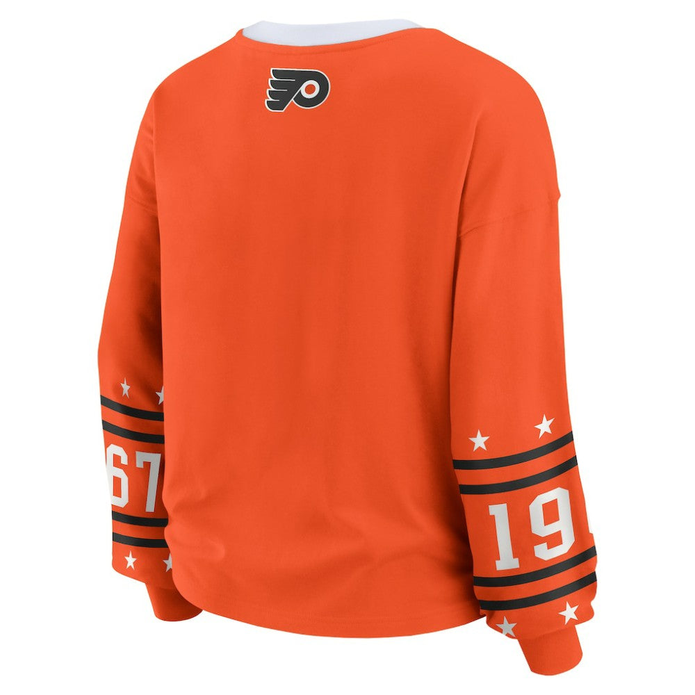 NHL Philadelphia Flyers WEAR by Erin Andrews Women's Long-Sleeve Sport T-Shirt - Orange