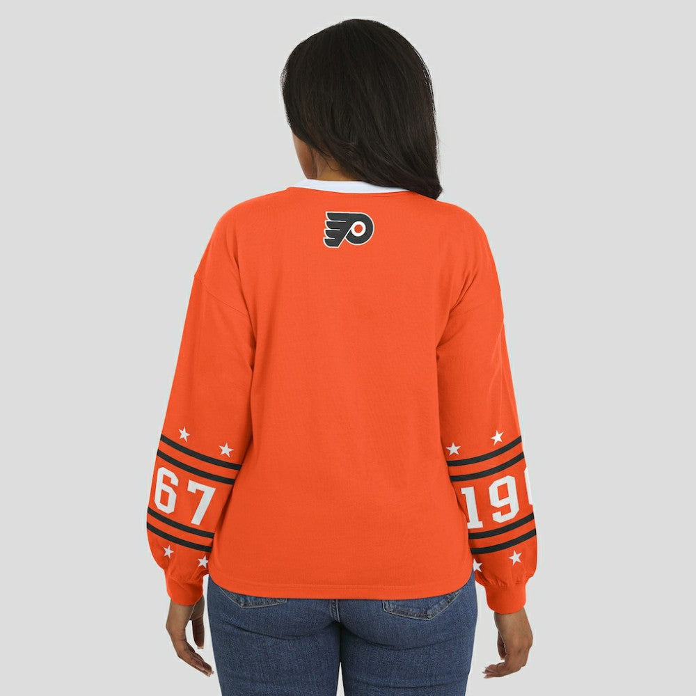 NHL Philadelphia Flyers WEAR by Erin Andrews Women's Long-Sleeve Sport T-Shirt - Orange