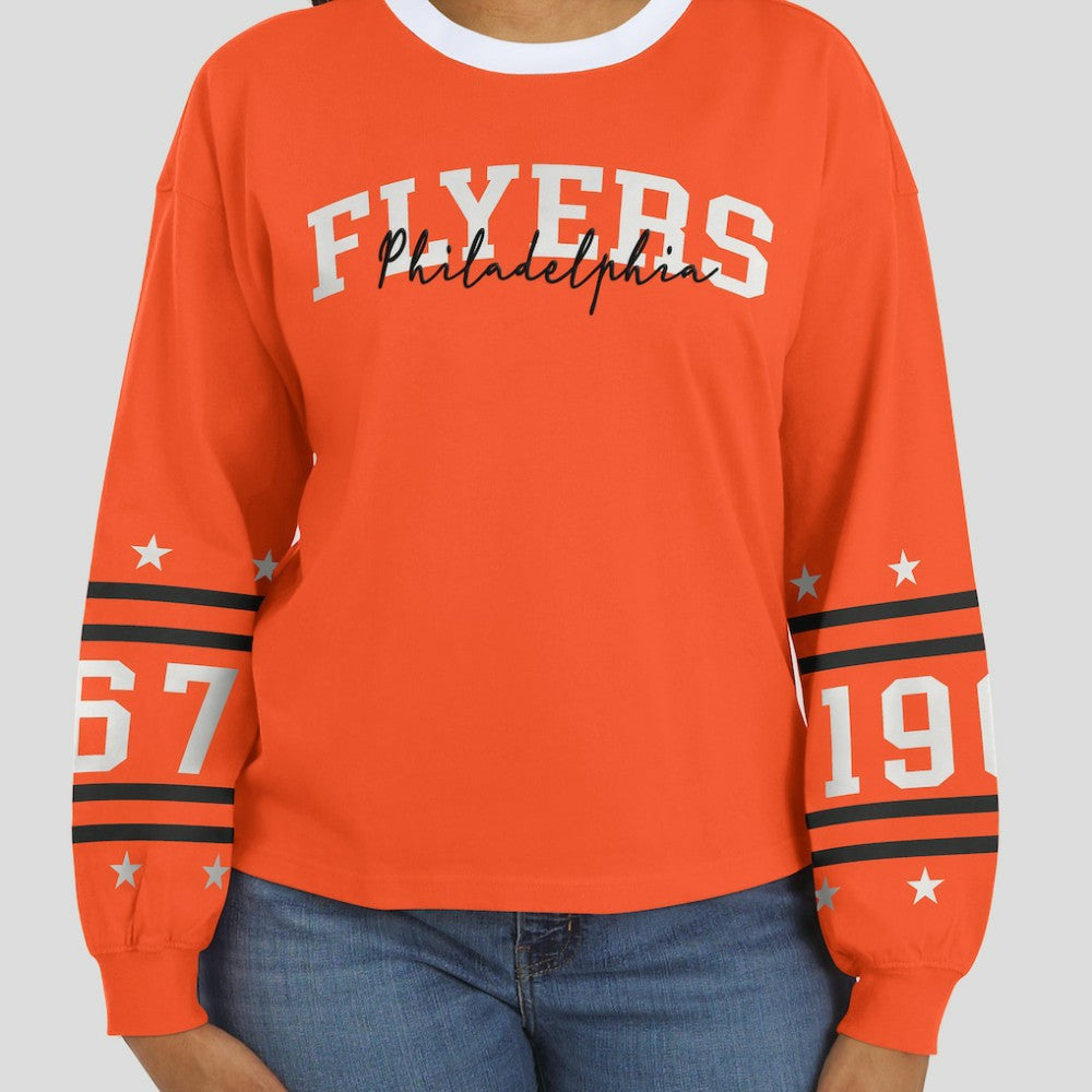 NHL Philadelphia Flyers WEAR by Erin Andrews Women's Long-Sleeve Sport T-Shirt - Orange