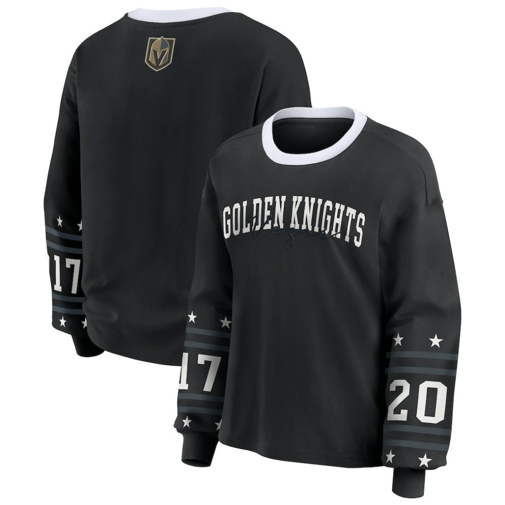 NHL Vegas Golden Knights WEAR by Erin Andrews Women's Long-Sleeve Sport T-Shirt - Black