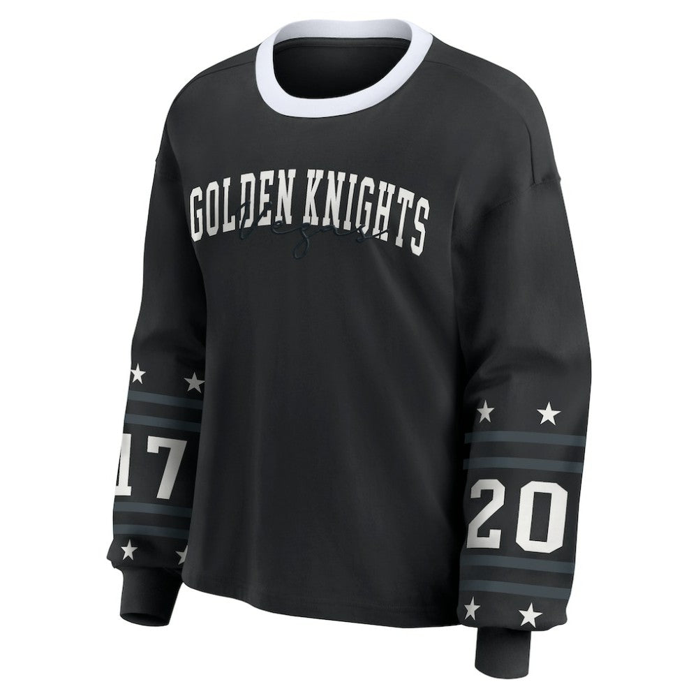 NHL Vegas Golden Knights WEAR by Erin Andrews Women's Long-Sleeve Sport T-Shirt - Black