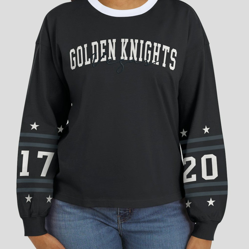 NHL Vegas Golden Knights WEAR by Erin Andrews Women's Long-Sleeve Sport T-Shirt - Black