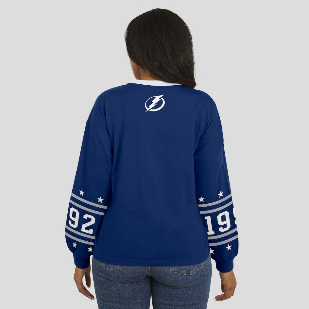 NHL Tampa Bay Lightning WEAR by Erin Andrews Women's Long-Sleeve Sport T-Shirt - Blue