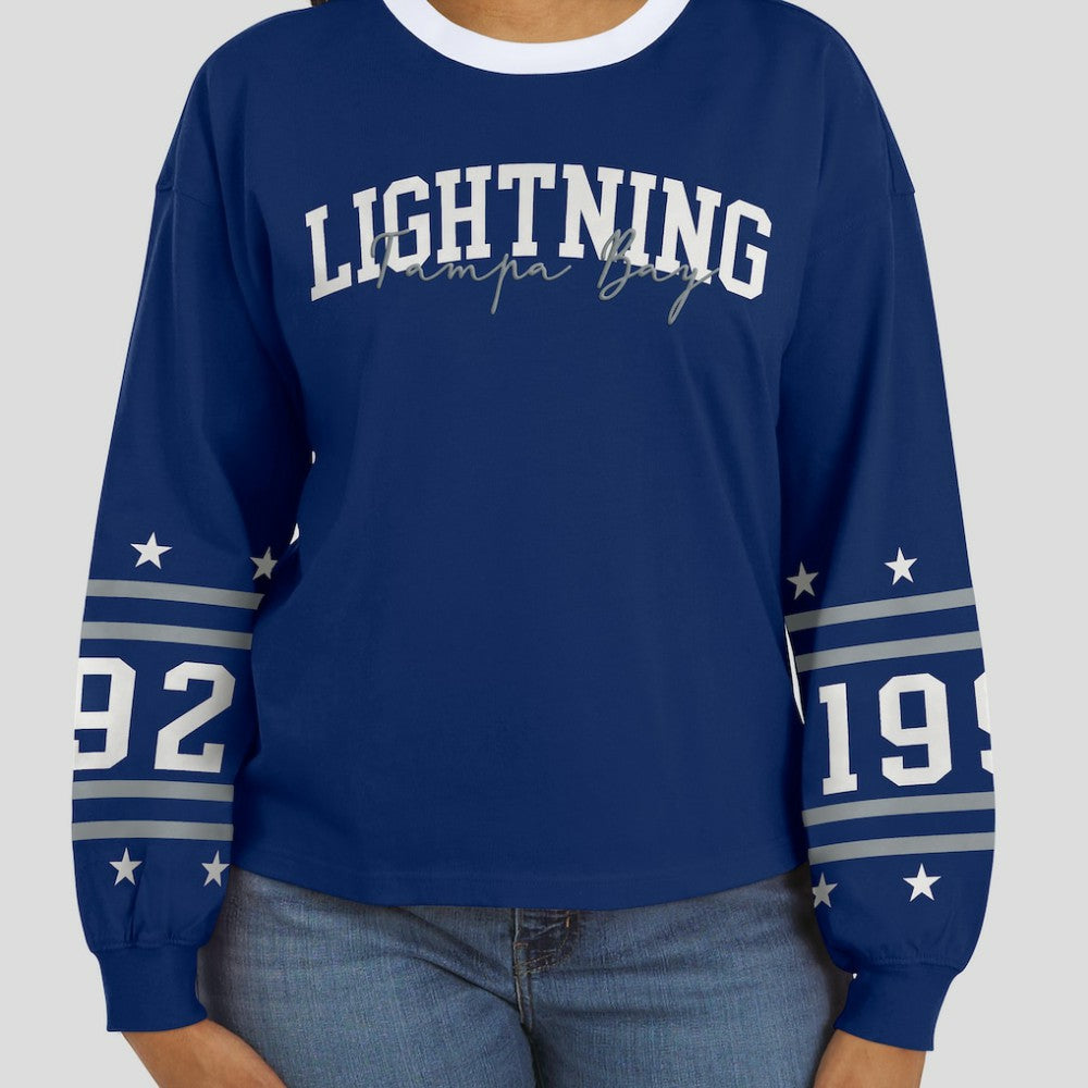 NHL Tampa Bay Lightning WEAR by Erin Andrews Women's Long-Sleeve Sport T-Shirt - Blue