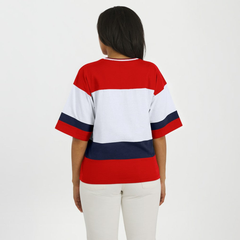 NHL Washington Capitals WEAR by Erin Andrews Women's Jersey Style Tee - Red/White