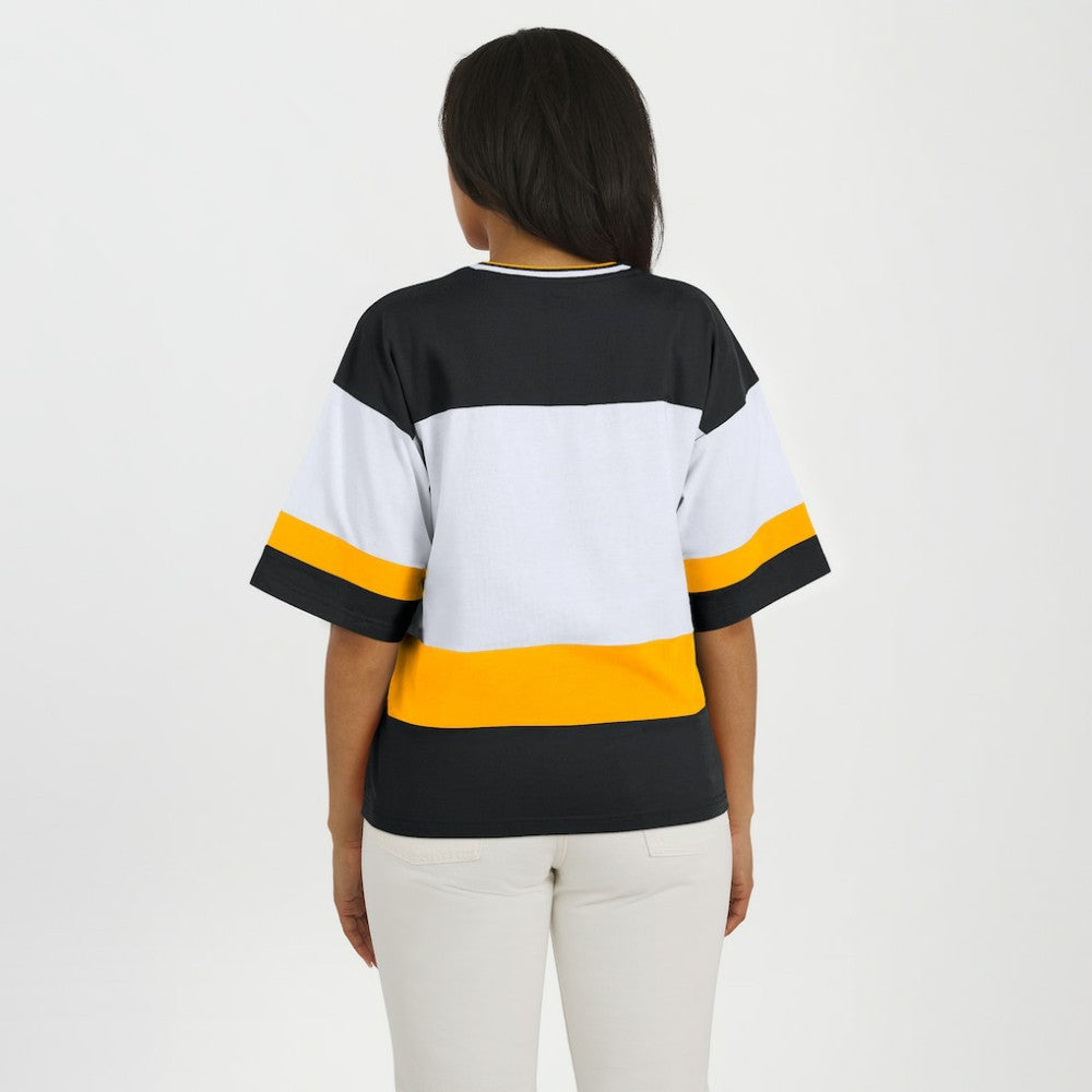NHL Pittsburgh Penguins WEAR by Erin Andrews Women's Jersey Style Tee - Black/White