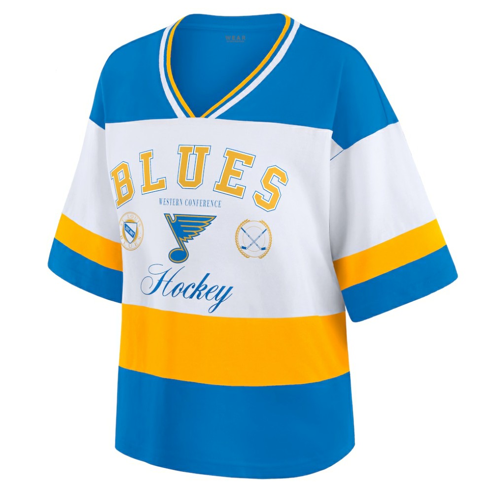 NHL St. Louis Blues WEAR by Erin Andrews Women's Jersey Style Tee - Blue/White