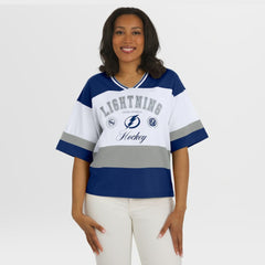 NHL Tampa Bay Lightning WEAR by Erin Andrews Women's Jersey Style Tee - Blue/White