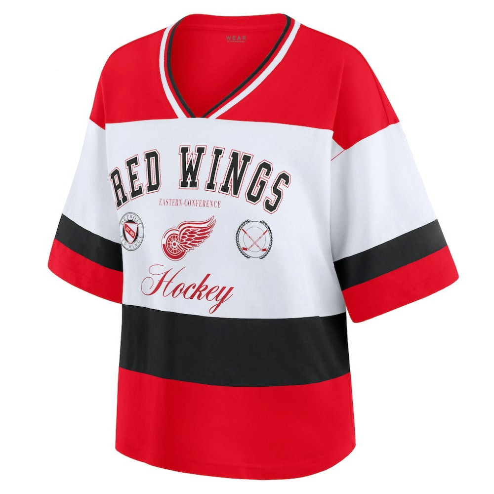 NHL Detroit Red Wings WEAR by Erin Andrews Women's Jersey Style Tee - Red/White