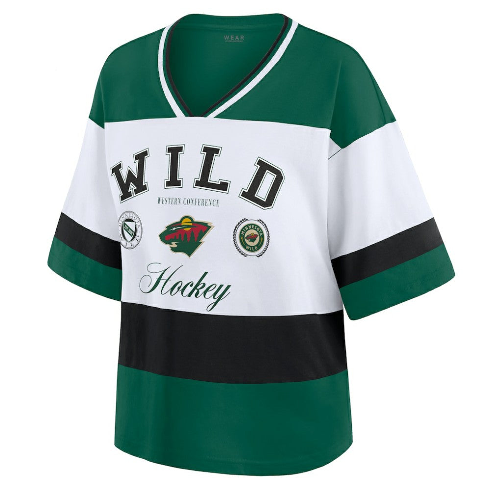 NHL Minnesota Wild WEAR by Erin Andrews Women's Jersey Style Tee - Green/White