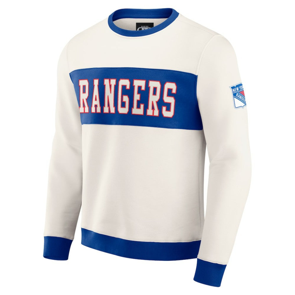 NHL New York Rangers Darius Rucker Collection by Fanatics Colorblock Pullover Sweatshirt - Cream