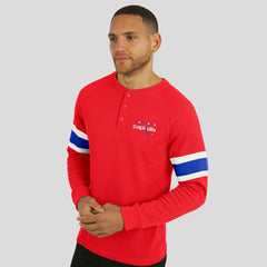 NHL Washington Capitals Darius Rucker Collection by Fanatics Waffle-Knit Raglan Long Sleeve Henley T-Shirt - Red