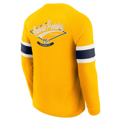 NHL Nashville Predators Darius Rucker Collection by Fanatics Waffle-Knit Raglan Long Sleeve Henley T-Shirt - Gold