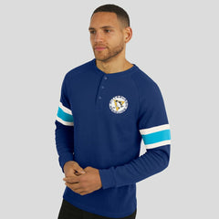 NHL Pittsburgh Penguins Darius Rucker Collection by Fanatics Waffle-Knit Raglan Long Sleeve Henley T-Shirt - Navy