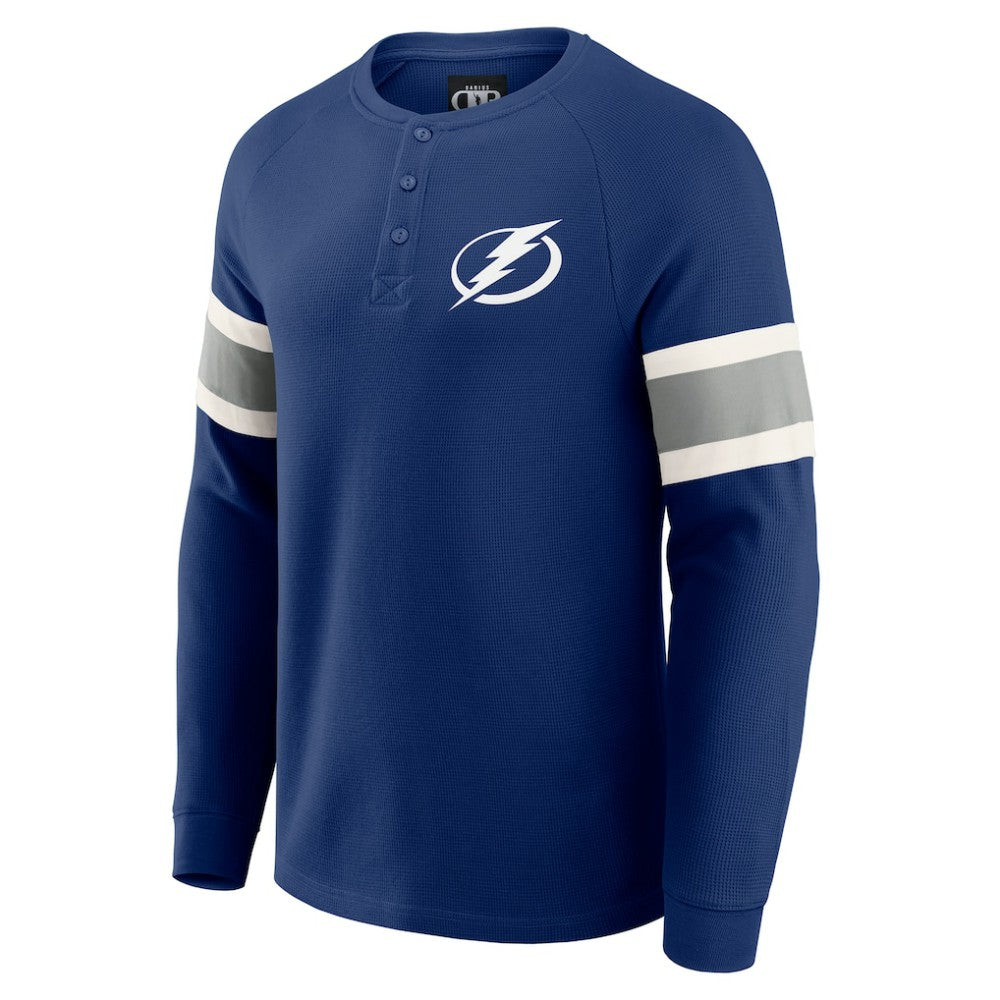 NHL Tampa Bay Lightning Darius Rucker Collection by Fanatics Waffle-Knit Raglan Long Sleeve Henley T-Shirt - Navy
