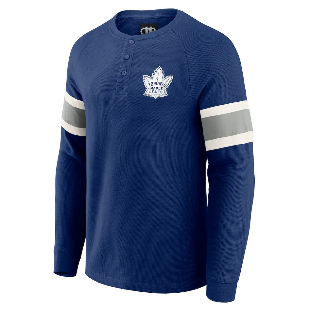 NHL Toronto Maple Leafs Darius Rucker Collection by Fanatics Waffle-Knit Raglan Long Sleeve Henley T-Shirt - Navy