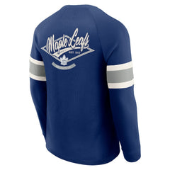 NHL Toronto Maple Leafs Darius Rucker Collection by Fanatics Waffle-Knit Raglan Long Sleeve Henley T-Shirt - Navy