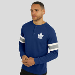 NHL Toronto Maple Leafs Darius Rucker Collection by Fanatics Waffle-Knit Raglan Long Sleeve Henley T-Shirt - Navy