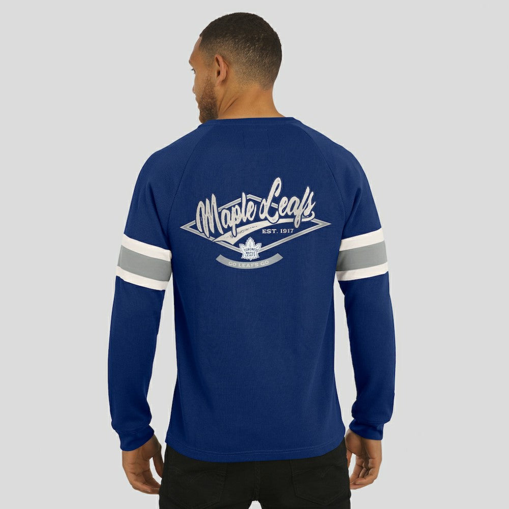 NHL Toronto Maple Leafs Darius Rucker Collection by Fanatics Waffle-Knit Raglan Long Sleeve Henley T-Shirt - Navy