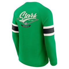 NHL Dallas Stars Darius Rucker Collection by Fanatics Waffle-Knit Raglan Long Sleeve Henley T-Shirt - Green