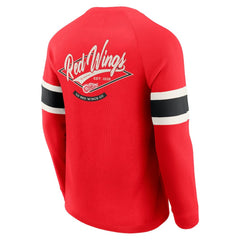 NHL Detroit Red Wings Darius Rucker Collection by Fanatics Waffle-Knit Raglan Long Sleeve Henley T-Shirt - Red