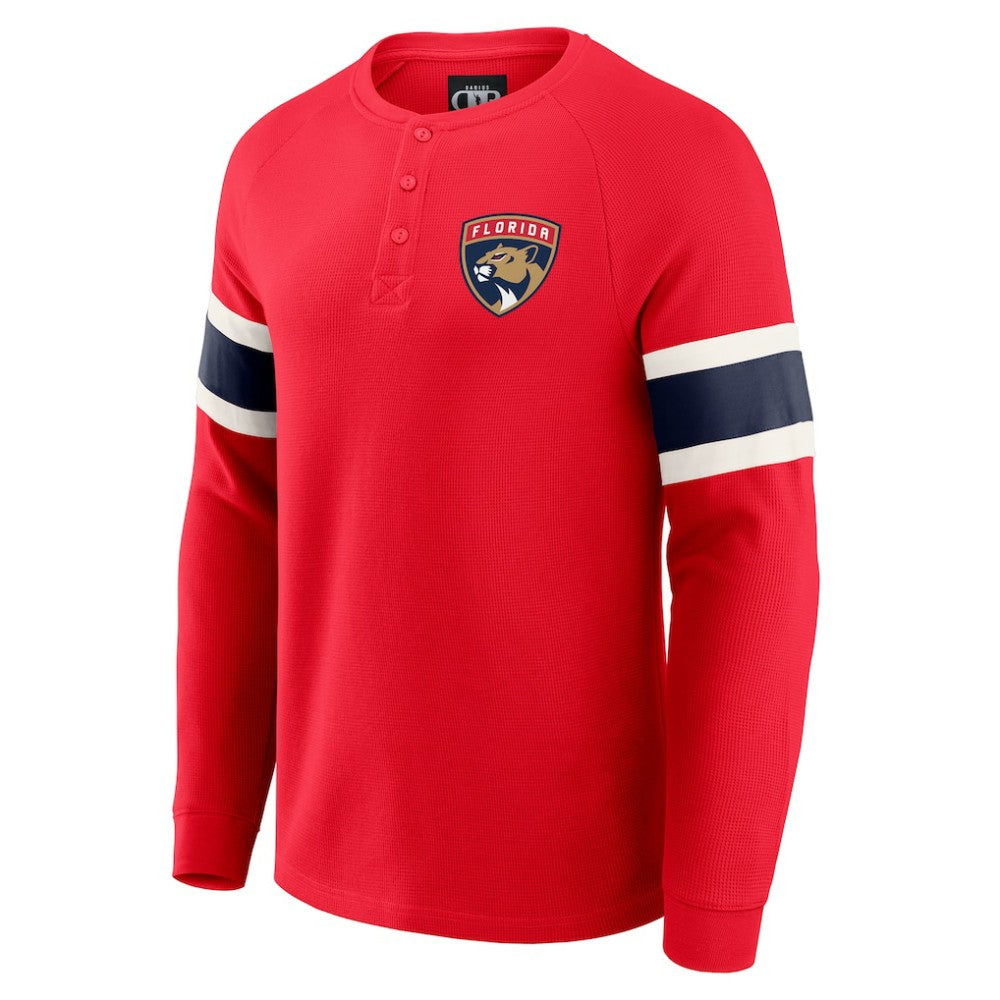 NHL Florida Panthers Darius Rucker Collection by Fanatics Waffle-Knit Raglan Long Sleeve Henley T-Shirt - Red