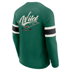 NHL Minnesota Wild Darius Rucker Collection by Fanatics Waffle-Knit Raglan Long Sleeve Henley T-Shirt - Green