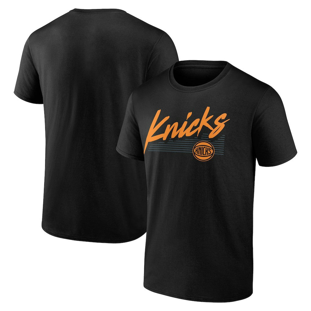 New York Knicks Color Block Slant T-Shirt Black