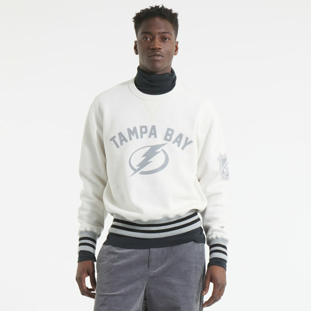 NHL Tampa Bay Lightning Todd Snyder by Fanatics Relaxed Canadian Fleece Crew - Heather Gray