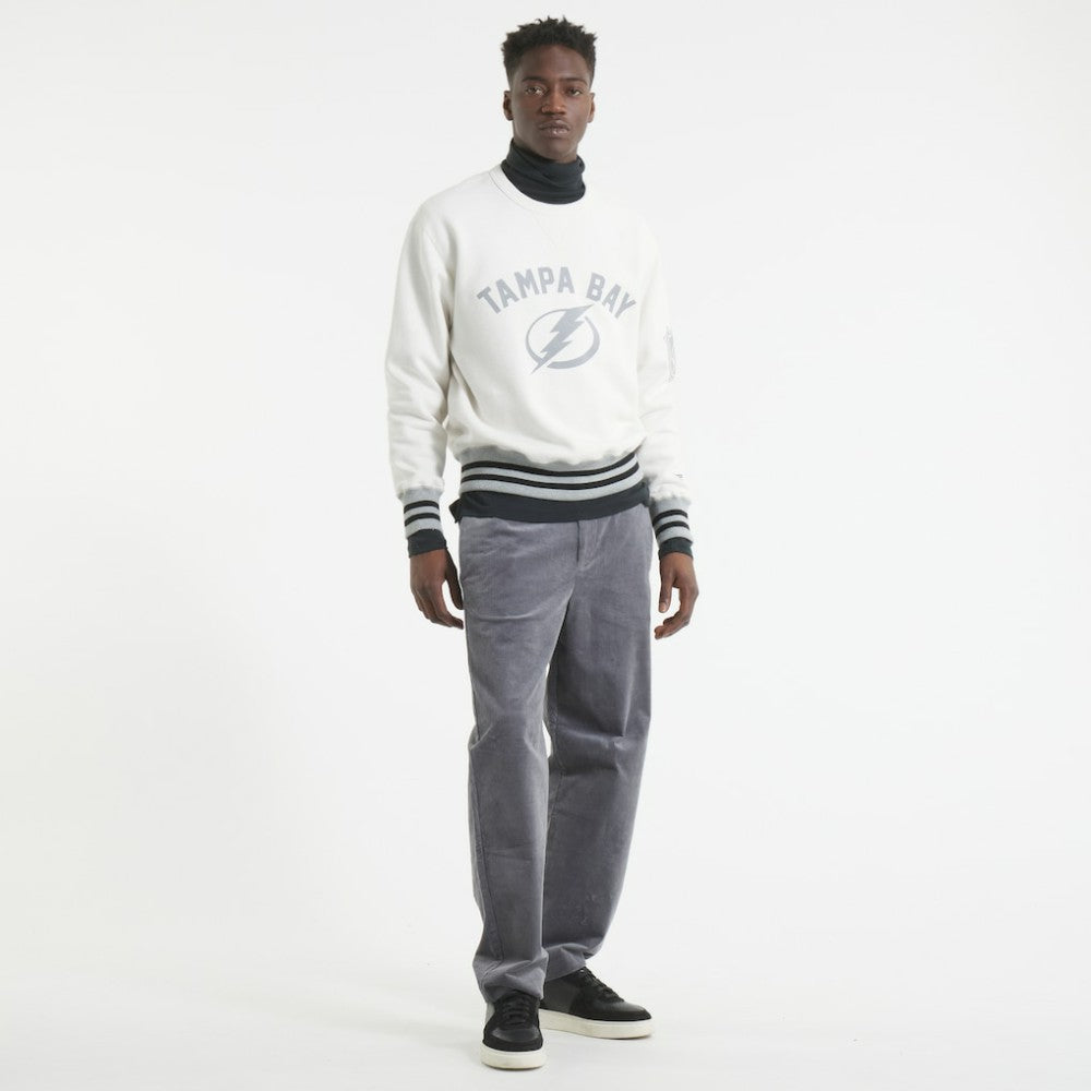 NHL Tampa Bay Lightning Todd Snyder by Fanatics Relaxed Canadian Fleece Crew - Heather Gray